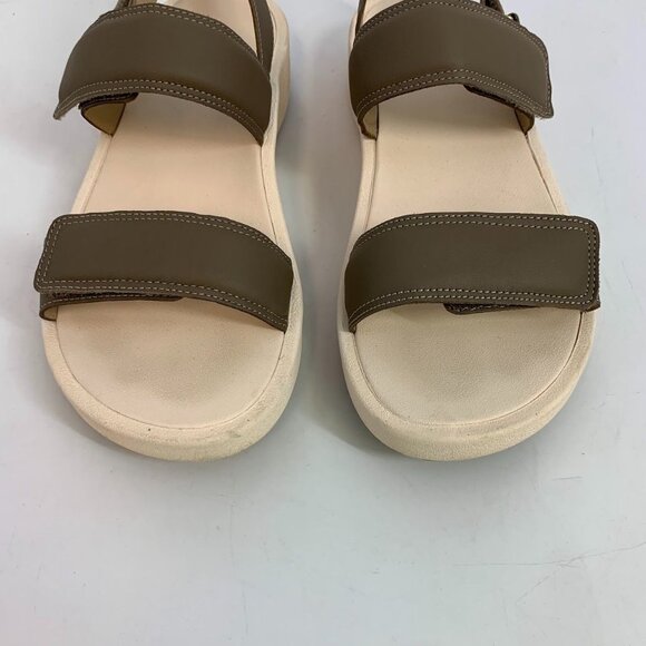 Abeo Women's Peyton Leather Adjustable Strap White Gum Bottom Sandals‎ Size 9 - Picture 9 of 14